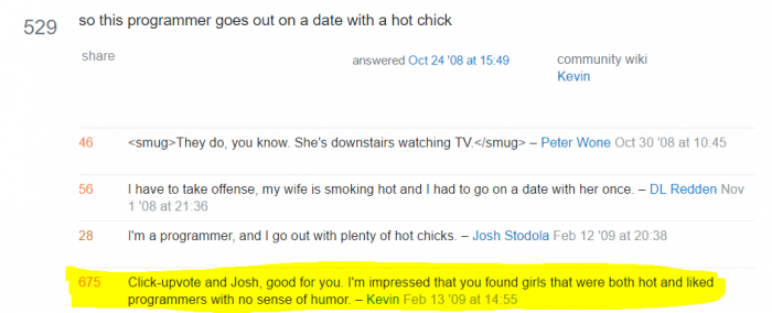 Programmers and hot girls...