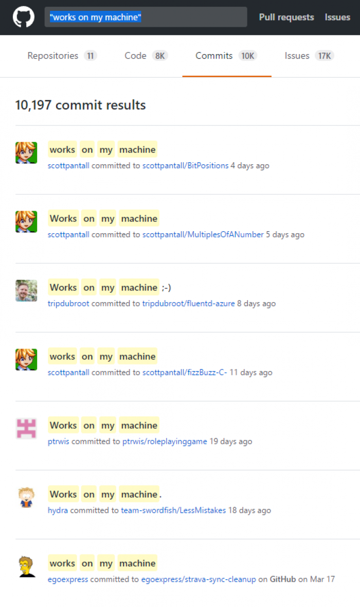 "works on my machine"
