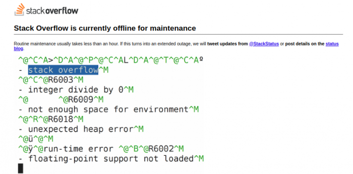 Stack overflow has been overflowed