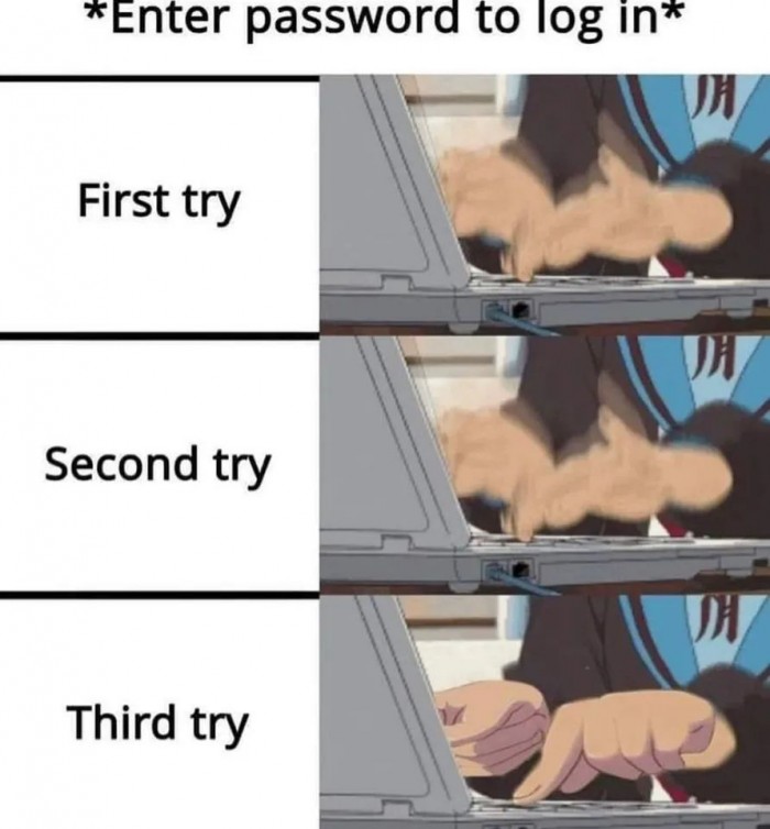 Entering password failure