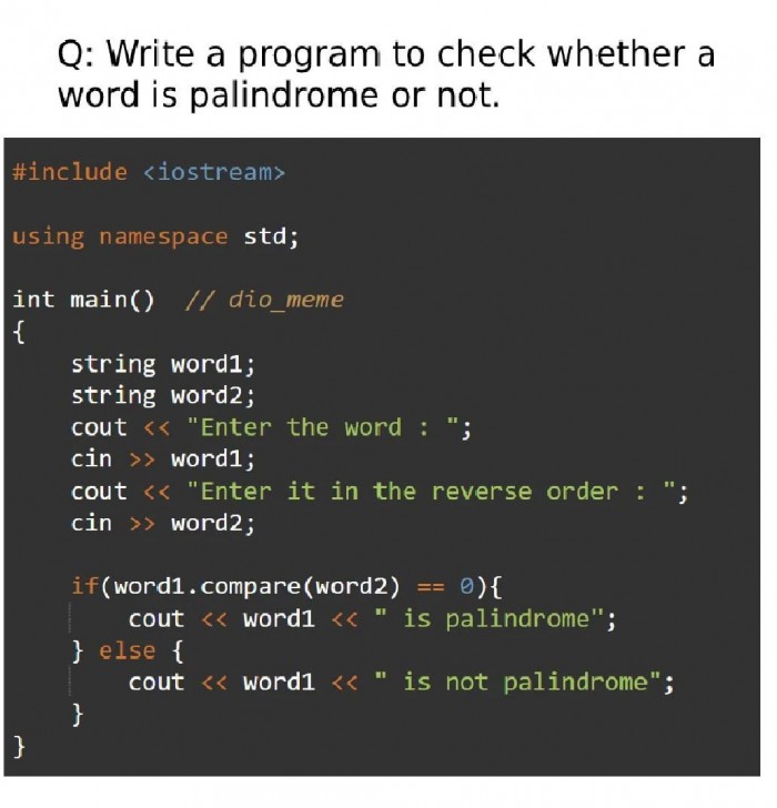 Check if a word is a palindrome 