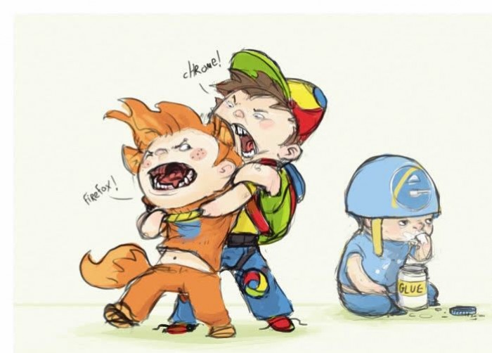 Chrome Vs Firefox While Internet Explorer Eats Glue