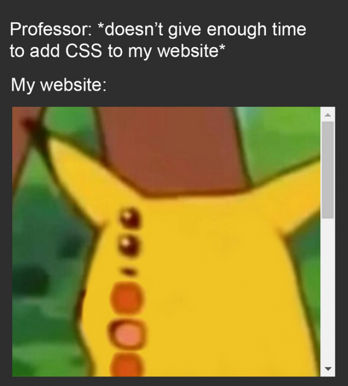 No time to add CSS