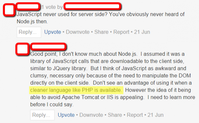 Why use JavaScript when a cleaner language like PHP is available?