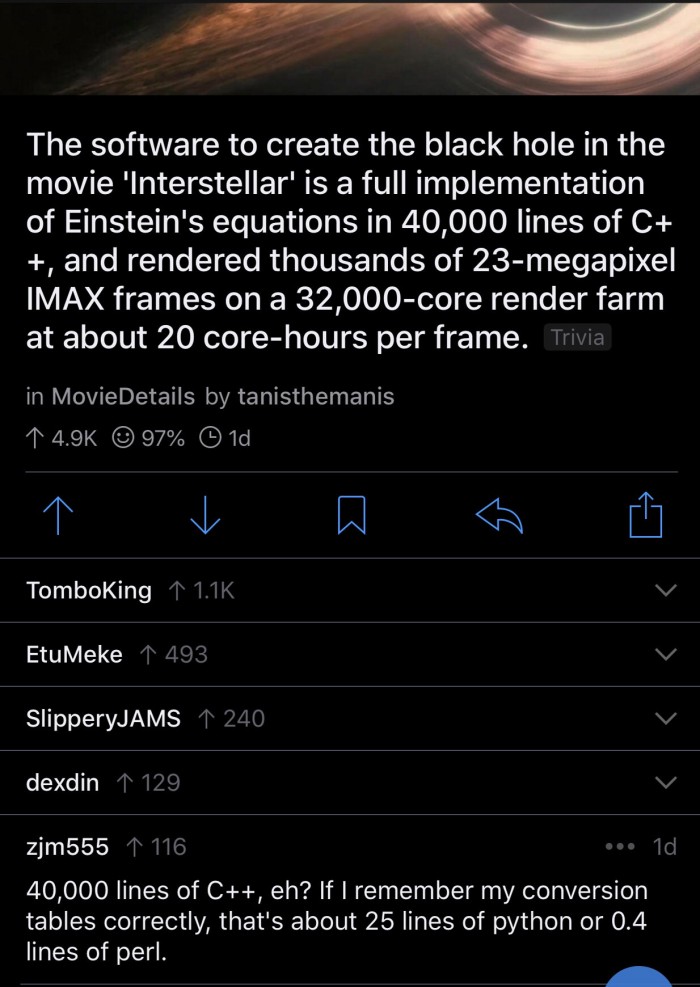Conversion tables in Interstellar