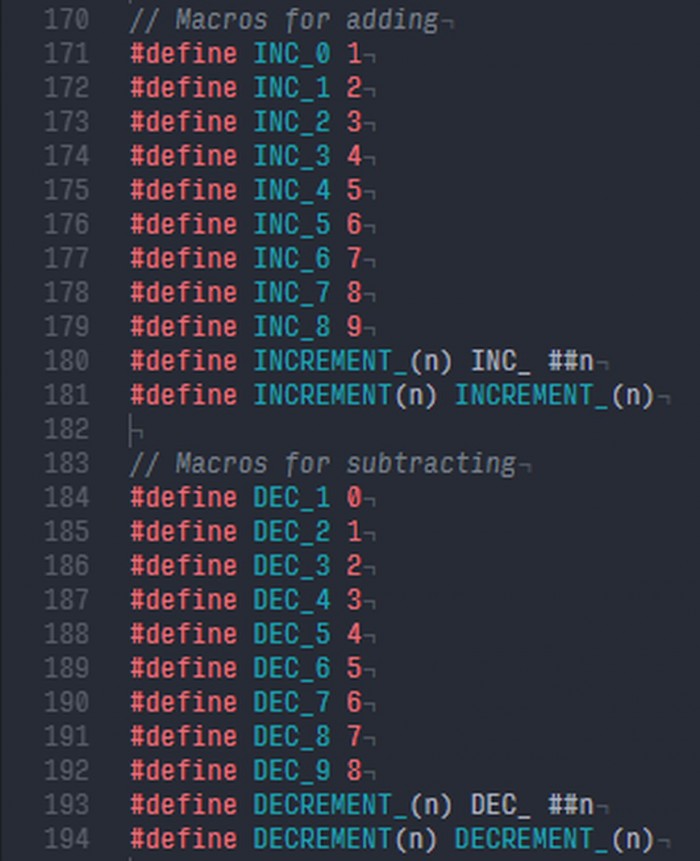 Macros for incrementing and decrementing in the Marlin 3D printer firmware