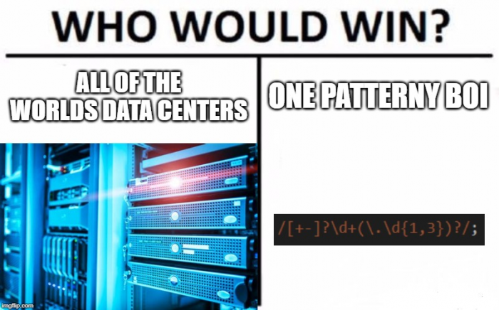 After learning that yesterday's cloudflare outage was caused by a single regex rule