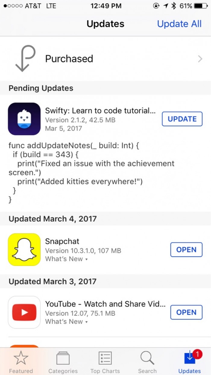 Swifty teaches you even if you haven't opened the app