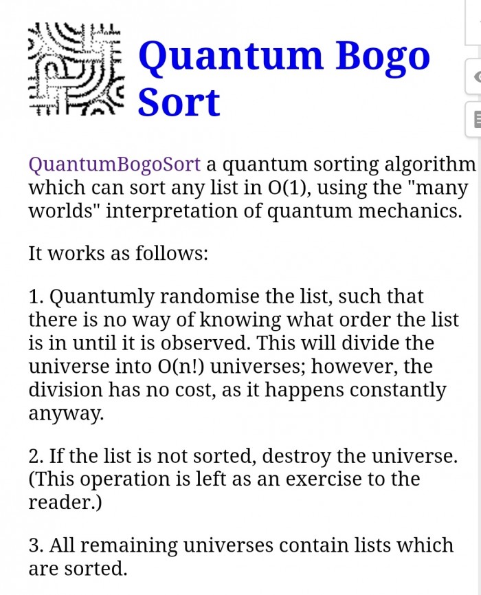Well, my new favorite sorting algorithm!