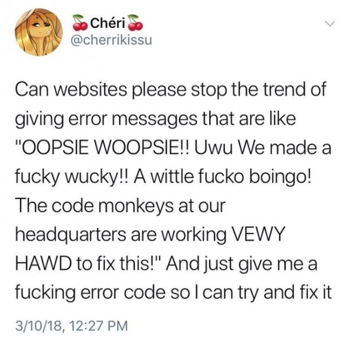 OOPSIE WOOPSIE!! Uwu We made a fucky wucky!!