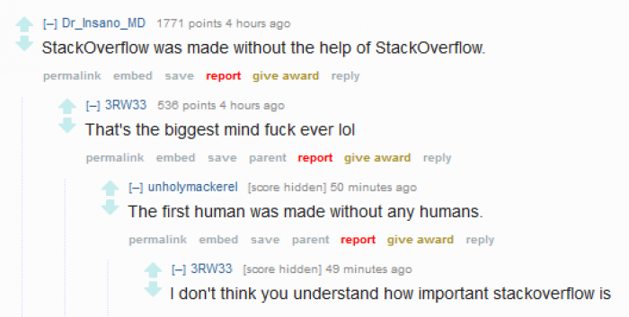 StackOverflow was made without the help of StackOverFlow