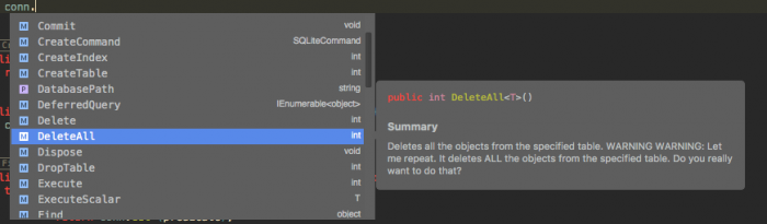 Yes, i DO want to delete all items from the table.