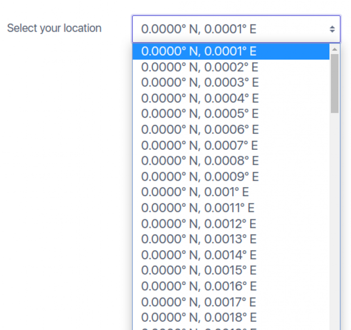 Select your location