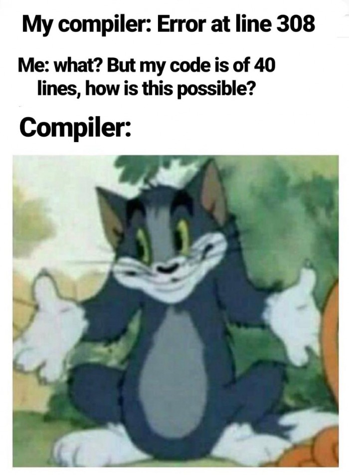 When the compiler is high or there's an error in in-built function.