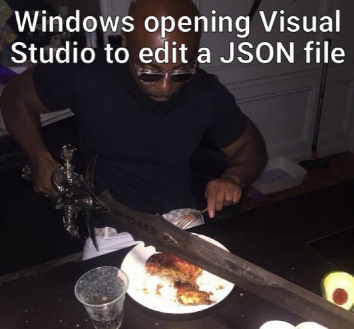 using visual studio to open a json file